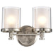 Vanity Nuvo 60-4642 Decker - 2 Light - Vanity Fixture with Clear and Frosted Glass - Brushed Nickel Finish Nuvo