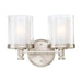 Vanity Nuvo 60-4642 Decker - 2 Light - Vanity Fixture with Clear and Frosted Glass - Brushed Nickel Finish Nuvo