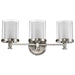 Vanity Nuvo 60-4643 Decker - 3 Light - Vanity Fixture with Clear and Frosted Glass - Brushed Nickel Finish Nuvo