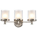 Vanity Nuvo 60-4643 Decker - 3 Light - Vanity Fixture with Clear and Frosted Glass - Brushed Nickel Finish Nuvo
