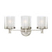 Vanity Nuvo 60-4643 Decker - 3 Light - Vanity Fixture with Clear and Frosted Glass - Brushed Nickel Finish Nuvo