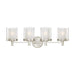 Vanity Nuvo 60-4644 Decker - 4 Light - Vanity Fixture with Clear and Frosted Glass - Brushed Nickel Finish Nuvo