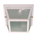 Flush Mount Nuvo 60-470 2 Light - 10 in. - Carport Flush Mount with Textured Frosted Glass - White Finish Nuvo