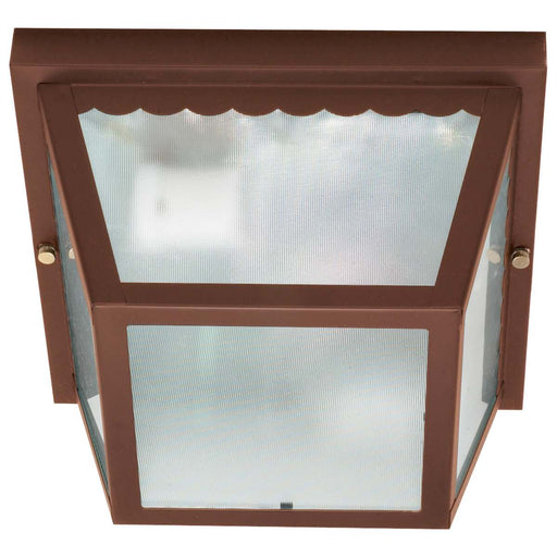 Flush Mount Nuvo 60-472 2 Light - 10 in. - Carport Flush Mount with Textured Frosted Glass - Old Bronze Finish Nuvo