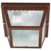 Flush Mount Nuvo 60-472 2 Light - 10 in. - Carport Flush Mount with Textured Frosted Glass - Old Bronze Finish Nuvo