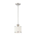 Mini Pendant Nuvo 60-4738 Candice - 1 Light - Mini Pendant with Pleated White Shade - Brushed Nickel Finish Nuvo