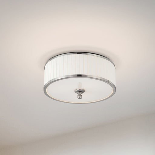 Flush Mount Nuvo 60-4741 Candice - 3 Light - Flush Dome Fixture with Pleated White Shade - Brushed Nickel Finish Nuvo
