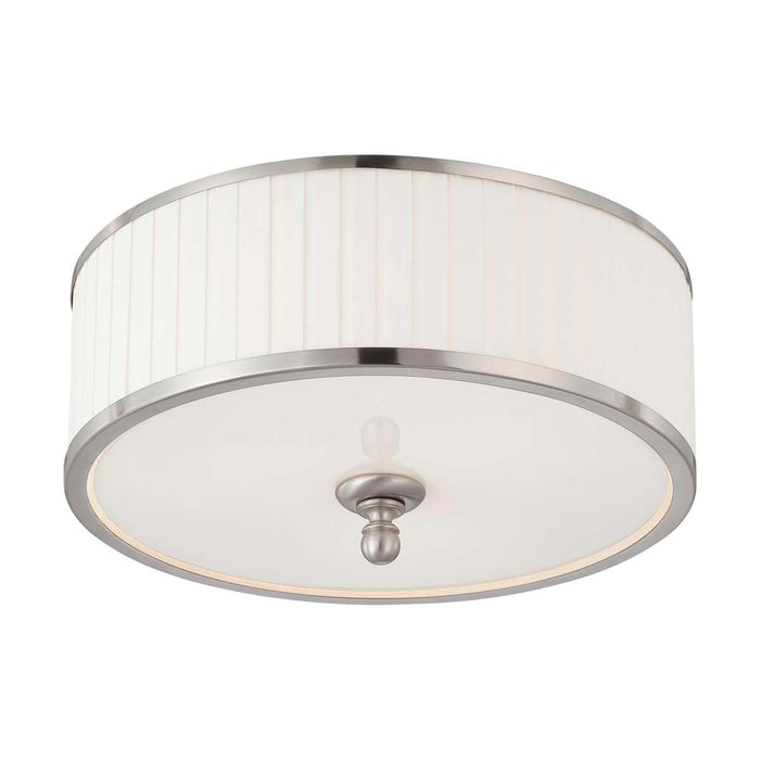 Flush Mount Nuvo 60-4741 Candice - 3 Light - Flush Dome Fixture with Pleated White Shade - Brushed Nickel Finish Nuvo