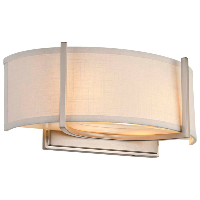 Sconce Nuvo 60-4754 Gemini - 2 Light - Wall Sconce with Slate Gray Fabric Shade - Brushed Nickel Finish Nuvo