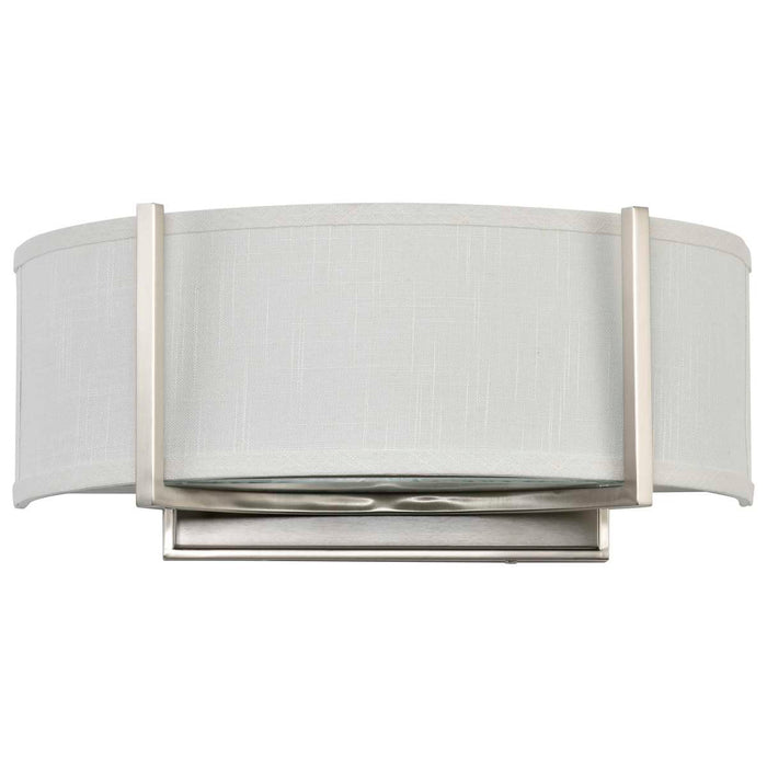 Sconce Nuvo 60-4754 Gemini - 2 Light - Wall Sconce with Slate Gray Fabric Shade - Brushed Nickel Finish Nuvo
