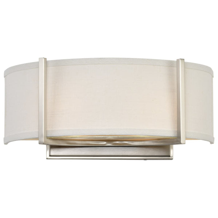 Sconce Nuvo 60-4754 Gemini - 2 Light - Wall Sconce with Slate Gray Fabric Shade - Brushed Nickel Finish Nuvo