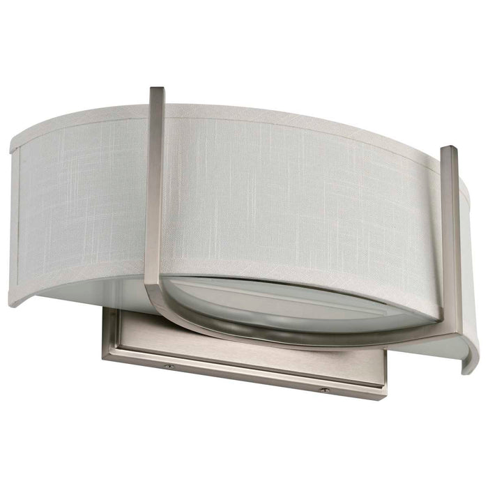 Sconce Nuvo 60-4754 Gemini - 2 Light - Wall Sconce with Slate Gray Fabric Shade - Brushed Nickel Finish Nuvo