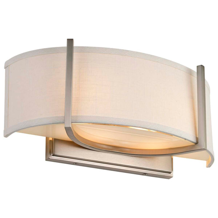 Sconce Nuvo 60-4754 Gemini - 2 Light - Wall Sconce with Slate Gray Fabric Shade - Brushed Nickel Finish Nuvo
