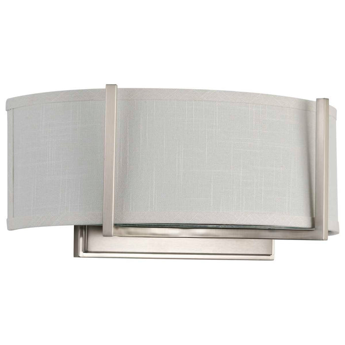 Sconce Nuvo 60-4754 Gemini - 2 Light - Wall Sconce with Slate Gray Fabric Shade - Brushed Nickel Finish Nuvo