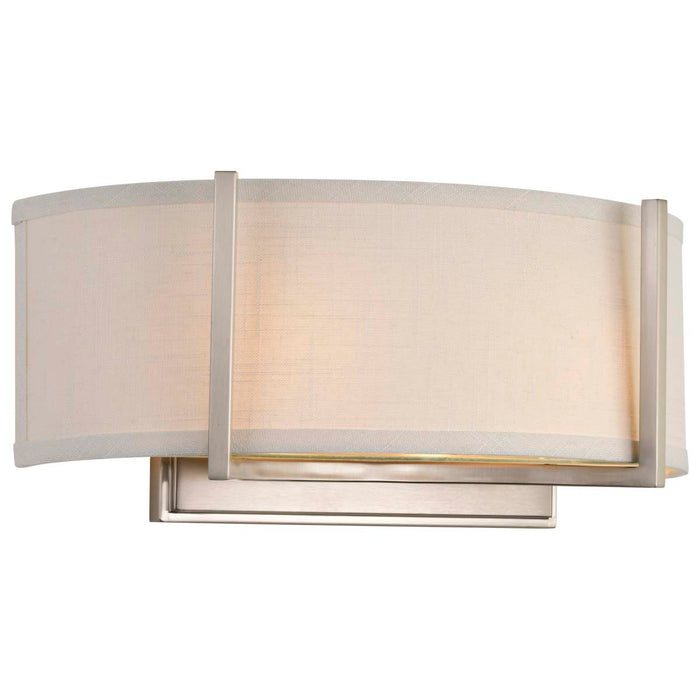 Sconce Nuvo 60-4754 Gemini - 2 Light - Wall Sconce with Slate Gray Fabric Shade - Brushed Nickel Finish Nuvo