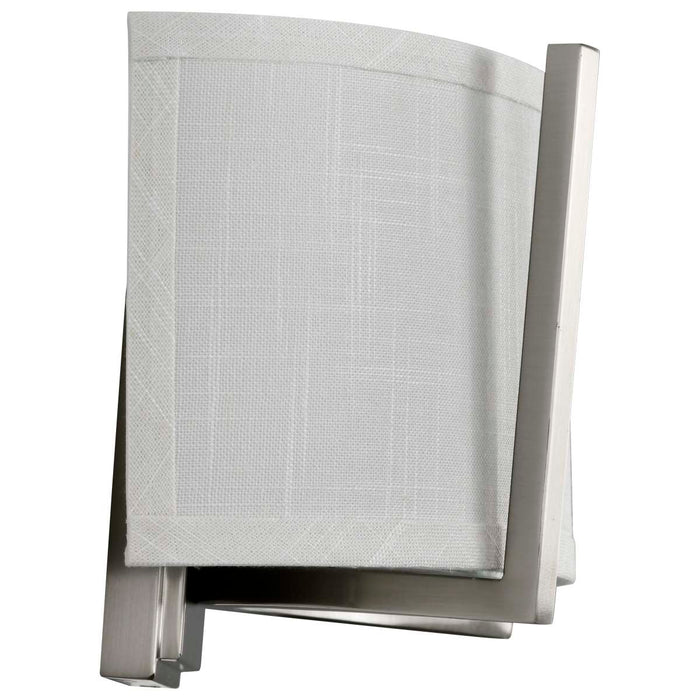 Sconce Nuvo 60-4754 Gemini - 2 Light - Wall Sconce with Slate Gray Fabric Shade - Brushed Nickel Finish Nuvo