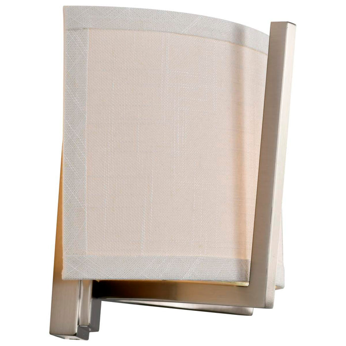 Sconce Nuvo 60-4754 Gemini - 2 Light - Wall Sconce with Slate Gray Fabric Shade - Brushed Nickel Finish Nuvo