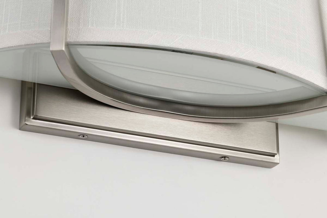 Sconce Nuvo 60-4754 Gemini - 2 Light - Wall Sconce with Slate Gray Fabric Shade - Brushed Nickel Finish Nuvo