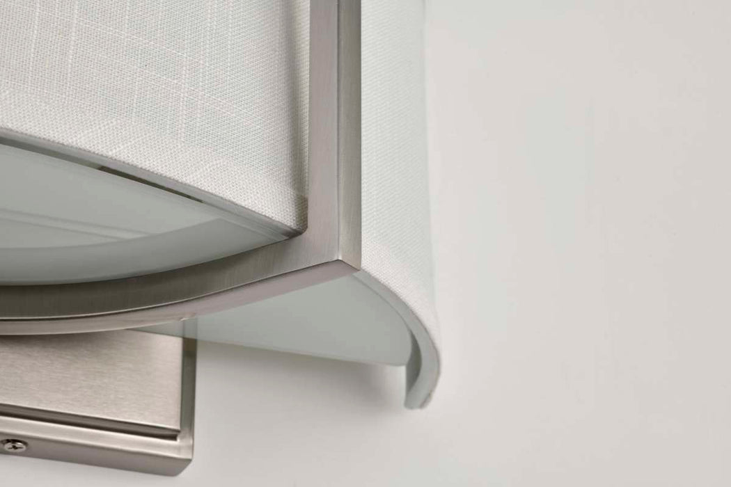 Sconce Nuvo 60-4754 Gemini - 2 Light - Wall Sconce with Slate Gray Fabric Shade - Brushed Nickel Finish Nuvo