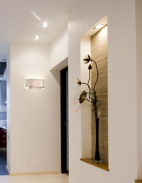 Sconce Nuvo 60-4754 Gemini - 2 Light - Wall Sconce with Slate Gray Fabric Shade - Brushed Nickel Finish Nuvo