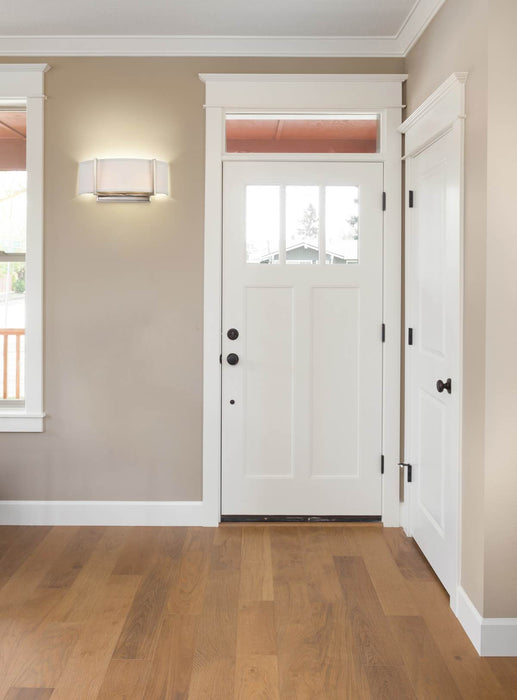 Sconce Nuvo 60-4754 Gemini - 2 Light - Wall Sconce with Slate Gray Fabric Shade - Brushed Nickel Finish Nuvo
