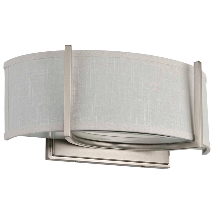 Sconce Nuvo 60-4754 Gemini - 2 Light - Wall Sconce with Slate Gray Fabric Shade - Brushed Nickel Finish Nuvo