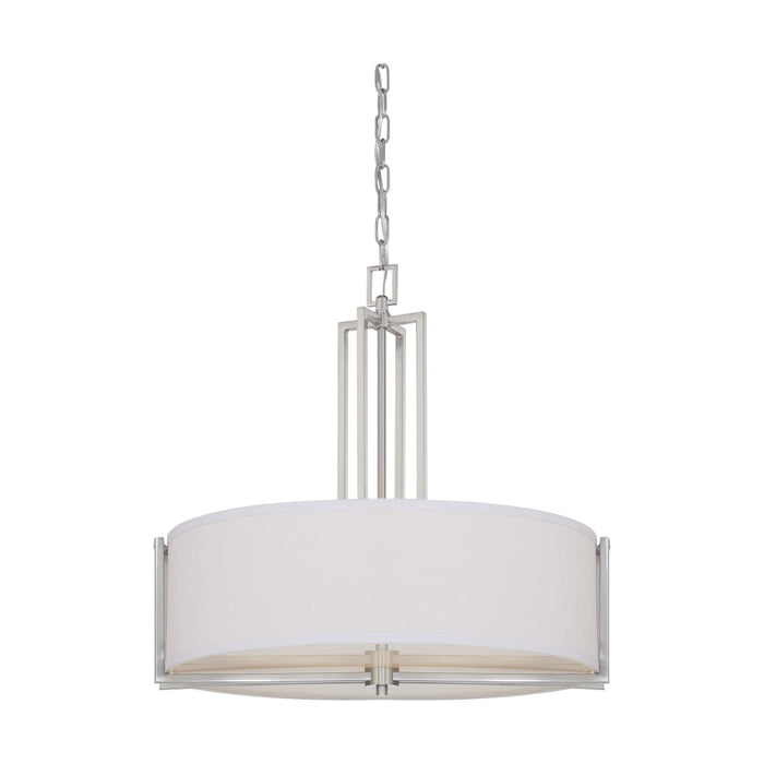 Pendant Nuvo 60-4756 Gemini - 4 Light - Pendant with Slate Gray Fabric Shade - Brushed Nickel Finish Nuvo