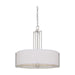 Pendant Nuvo 60-4756 Gemini - 4 Light - Pendant with Slate Gray Fabric Shade - Brushed Nickel Finish Nuvo