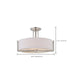Semi Flush Nuvo 60-4758 Gemini - 3 Light - Semi-Flush Fixture with Slate Gray Fabric Shade - Brushed Nickel Finish Nuvo