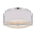 Flush Mount Nuvo 60-4761 Gemini - 2 Light - Flush Dome Fixture with Slate Gray Fabric Shade - Brushed Nickel Finish Nuvo