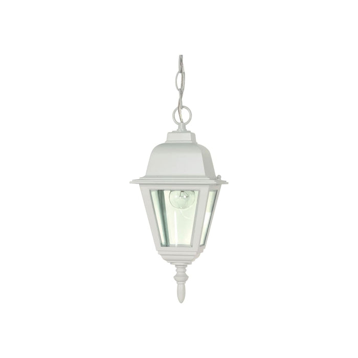 Hanging Lantern Nuvo 60-487 Briton - 1 Light - 10 in. - Hanging Lantern with Clear Glass - White Finish Nuvo