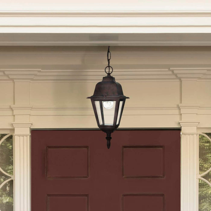 Hanging Lantern Nuvo 60-488 Briton - 1 Light - 10 in. - Hanging Lantern with Clear Glass - Old Bronze Finish Nuvo