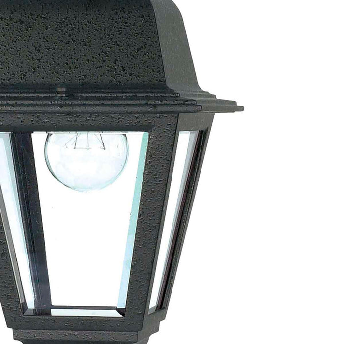 Hanging Lantern Nuvo 60-489 Briton - 1 Light - 10 in. - Hanging Lantern with Clear Glass - Textured Black Finish Nuvo