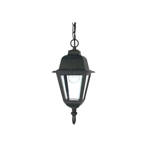 Hanging Lantern Nuvo 60-489 Briton - 1 Light - 10 in. - Hanging Lantern with Clear Glass - Textured Black Finish Nuvo