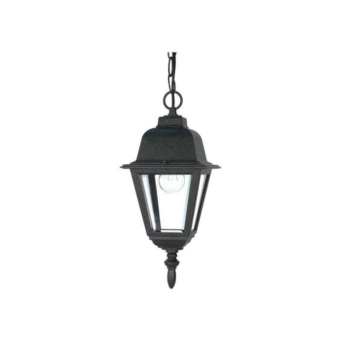 Hanging Lantern Nuvo 60-489 Briton - 1 Light - 10 in. - Hanging Lantern with Clear Glass - Textured Black Finish Nuvo