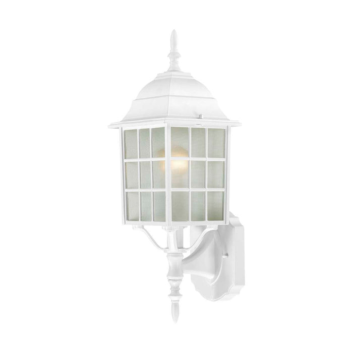Wall Lantern Nuvo 60-4901 Adams - 1 Light - 18 in. - Outdoor Wall with Frosted Glass - White Finish Nuvo