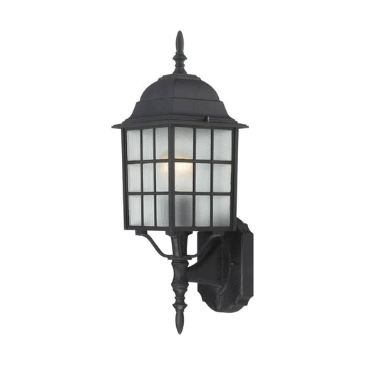 Wall Lantern Nuvo 60-4903 Adams - 1 Light - 18 in. - Outdoor Wall with Frosted Glass - Textured Black Finish Nuvo