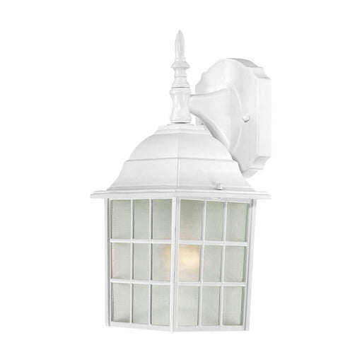 Wall Lantern Nuvo 60-4904 Adams - 1 Light - 14 in. - Outdoor Wall with Frosted Glass - White Finish Nuvo