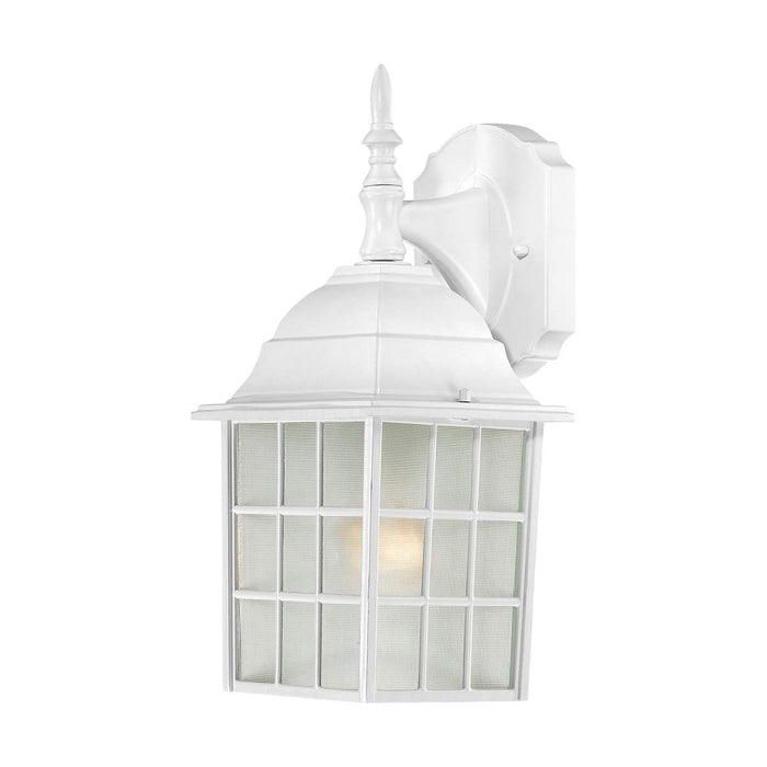 Wall Lantern Nuvo 60-4904 Adams - 1 Light - 14 in. - Outdoor Wall with Frosted Glass - White Finish Nuvo