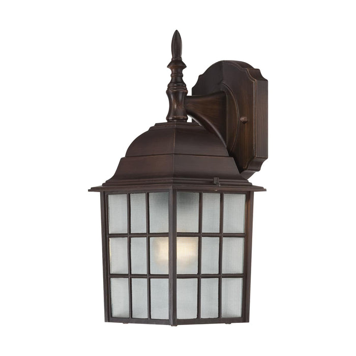 Wall Lantern Nuvo 60-4905 Adams - 1 Light - 14 in. - Outdoor Wall with Frosted Glass - Rustic Bronze Finish Nuvo