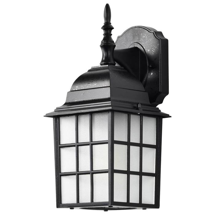 Wall Lantern Nuvo 60-4906 Adams - 1 Light - 14 in. - Outdoor Wall with Frosted Glass - Textured Black Finish Nuvo