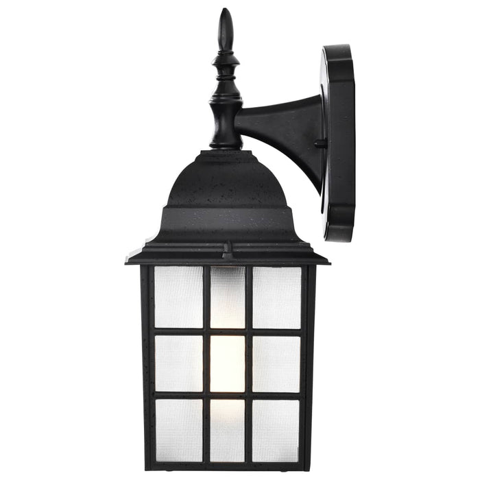 Wall Lantern Nuvo 60-4906 Adams - 1 Light - 14 in. - Outdoor Wall with Frosted Glass - Textured Black Finish Nuvo