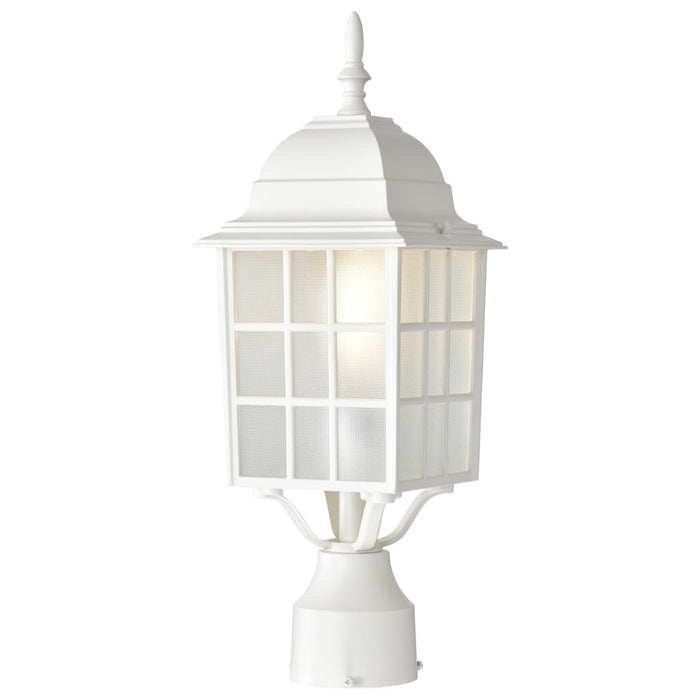 Post Lantern Nuvo 60-4907 Adams - 1 Light - 17 in. - Outdoor Post with Frosted Glass - White Finish Nuvo