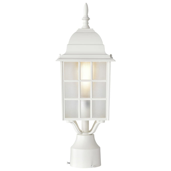 Post Lantern Nuvo 60-4907 Adams - 1 Light - 17 in. - Outdoor Post with Frosted Glass - White Finish Nuvo