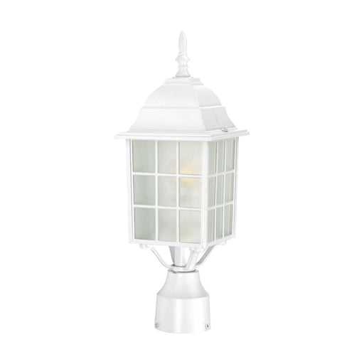 Post Lantern Nuvo 60-4907 Adams - 1 Light - 17 in. - Outdoor Post with Frosted Glass - White Finish Nuvo