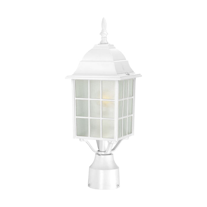 Post Lantern Nuvo 60-4907 Adams - 1 Light - 17 in. - Outdoor Post with Frosted Glass - White Finish Nuvo