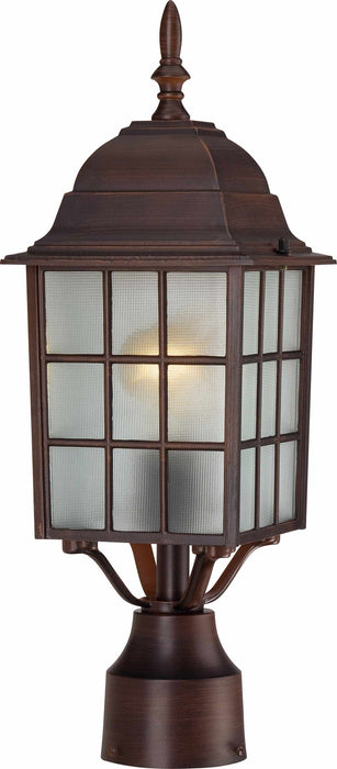 Post Lantern Nuvo 60-4908 Adams - 1 Light - 17 in. - Outdoor Post with Frosted Glass - Rustic Bronze Finish Nuvo