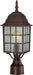 Post Lantern Nuvo 60-4908 Adams - 1 Light - 17 in. - Outdoor Post with Frosted Glass - Rustic Bronze Finish Nuvo