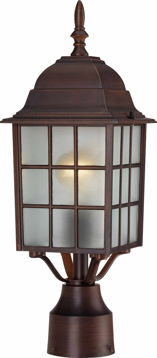 Post Lantern Nuvo 60-4908 Adams - 1 Light - 17 in. - Outdoor Post with Frosted Glass - Rustic Bronze Finish Nuvo