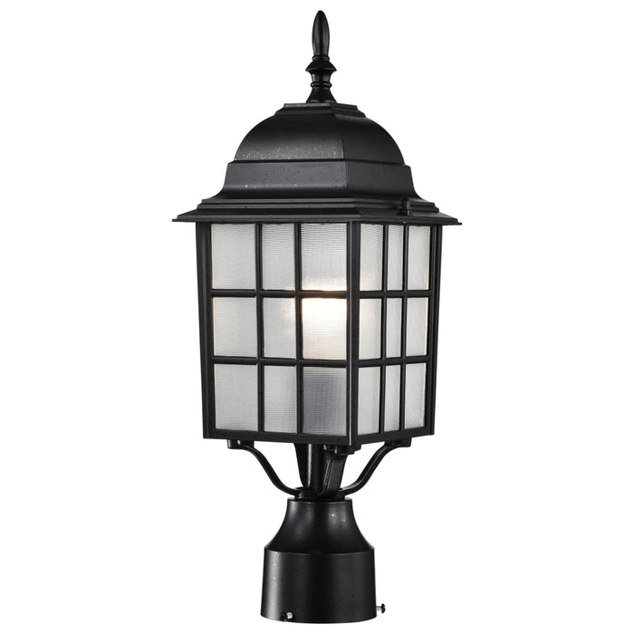 Post Lantern Nuvo 60-4909 Adams - 1 Light - 17 in. - Outdoor Post with Frosted Glass - Textured Black Finish Nuvo